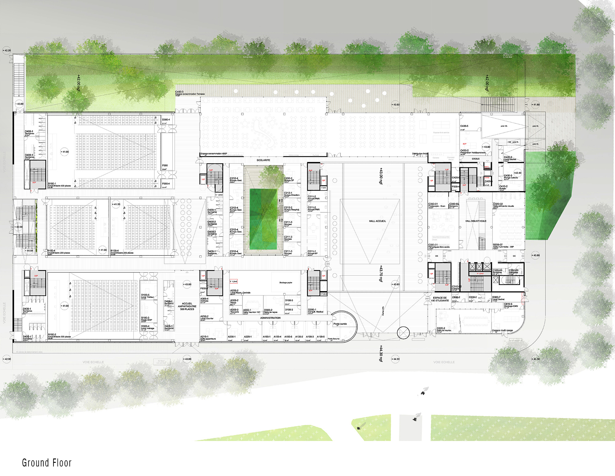 Ground Floor - Condorcet Campus - Josep Lluís Mateo