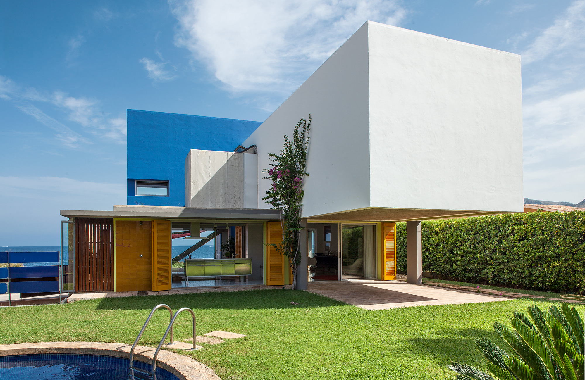 The blue house on the sea